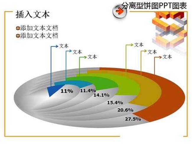 分离型饼图ppt图表