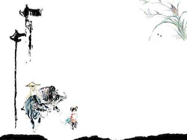 中国画ppt背景图片