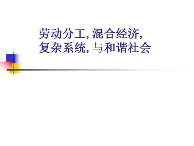 劳动分工混合经济与和谐社会ppt课件