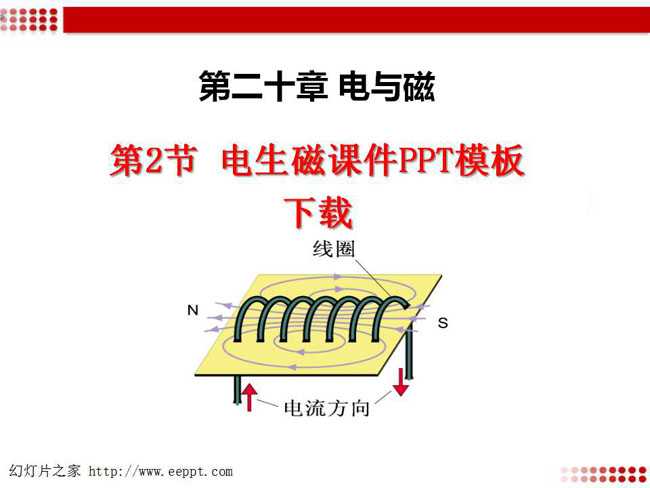 电生磁课件PPT模板下载