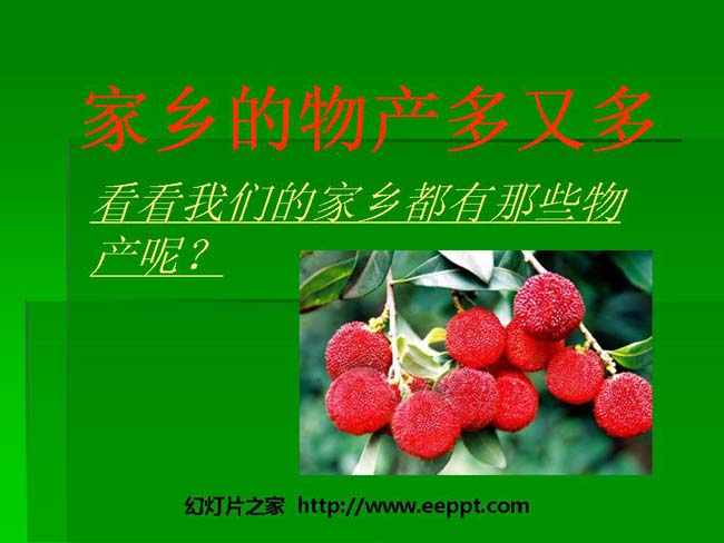 家乡的物产多又多PPT模板在线免费下载