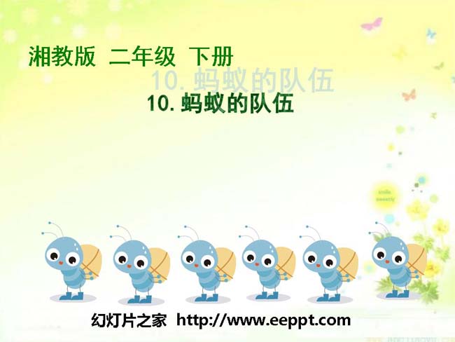 《蚂蚁的队伍》ppt模板在线免费下载