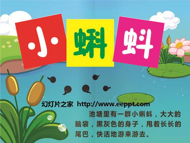 《小蝌蚪》PPT幻灯片模板下载